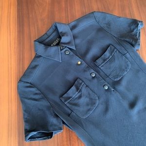 GUCCI Bodycon Poly Blend Collard Black Dress